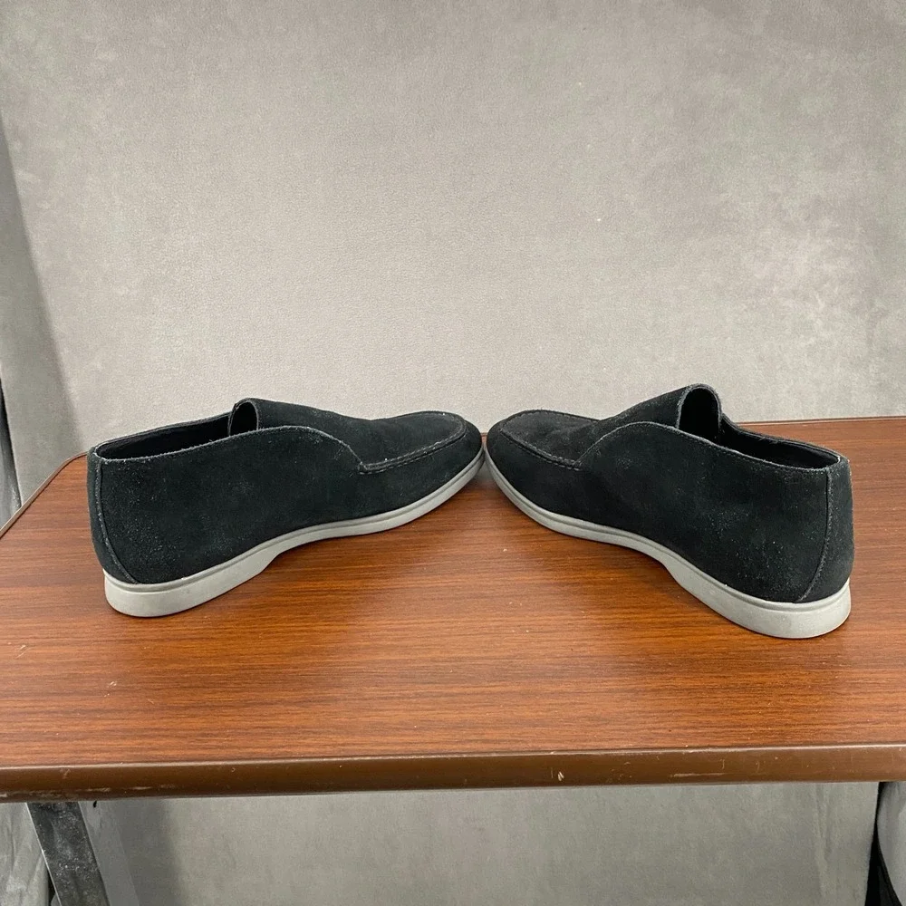 Steve Madden Mens 9 Loafers Black Suede Leather Round Toe Comfort Slip On Shoes